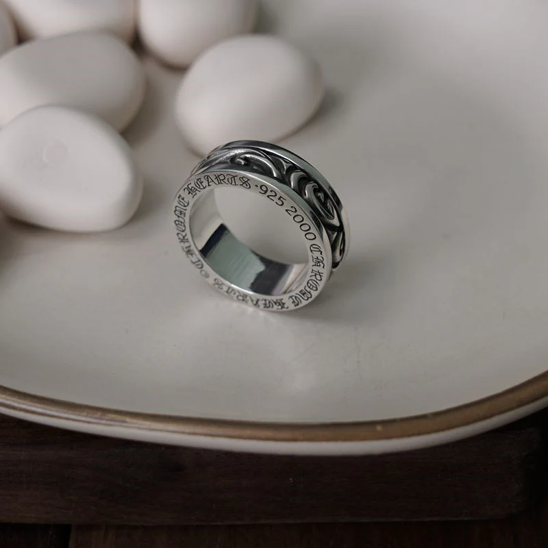 CHROME HEARTS SCROLL SPINNER RING