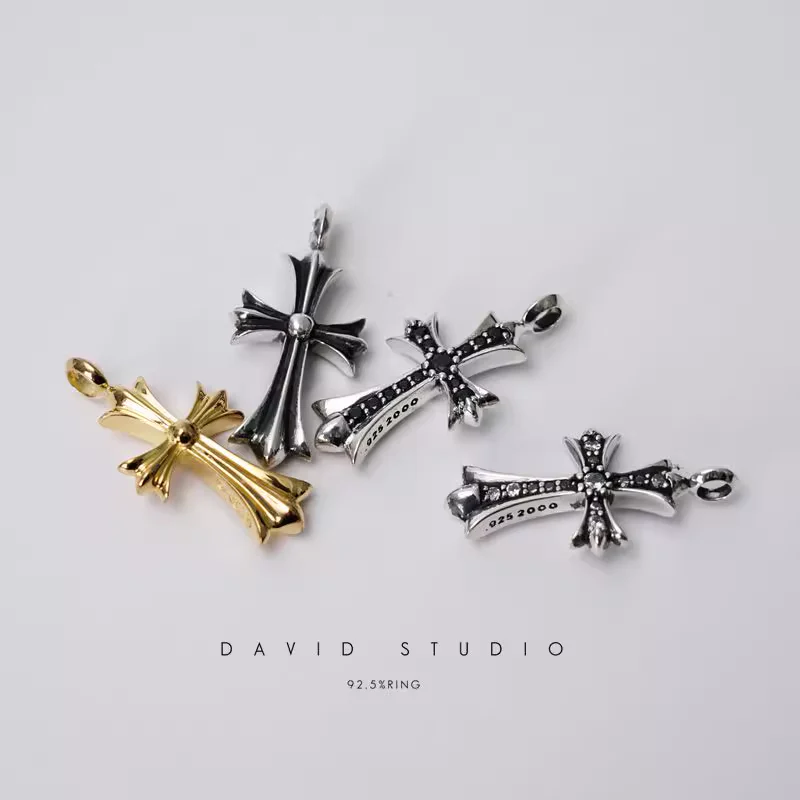 CHROME HEARTS SMALL CROSS CHARM WITH DIAMONDS