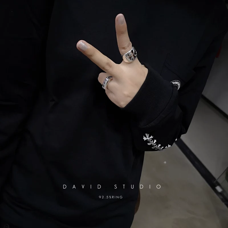 CHROME HEARTS TRIPLE CH PLUS FLAT RING