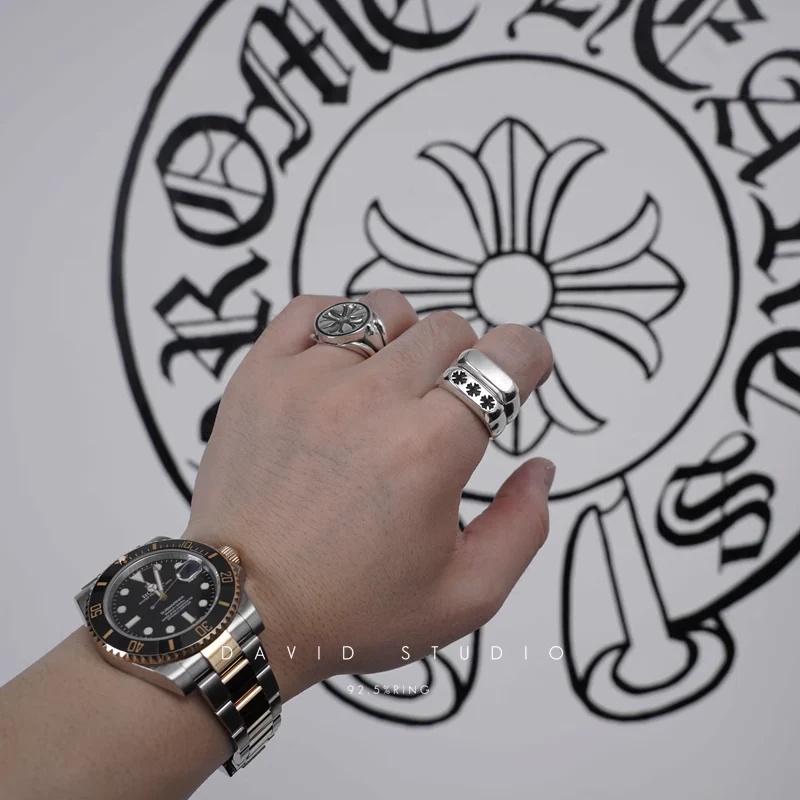 CHROME HEARTS TRIPLE CH PLUS FLAT RING