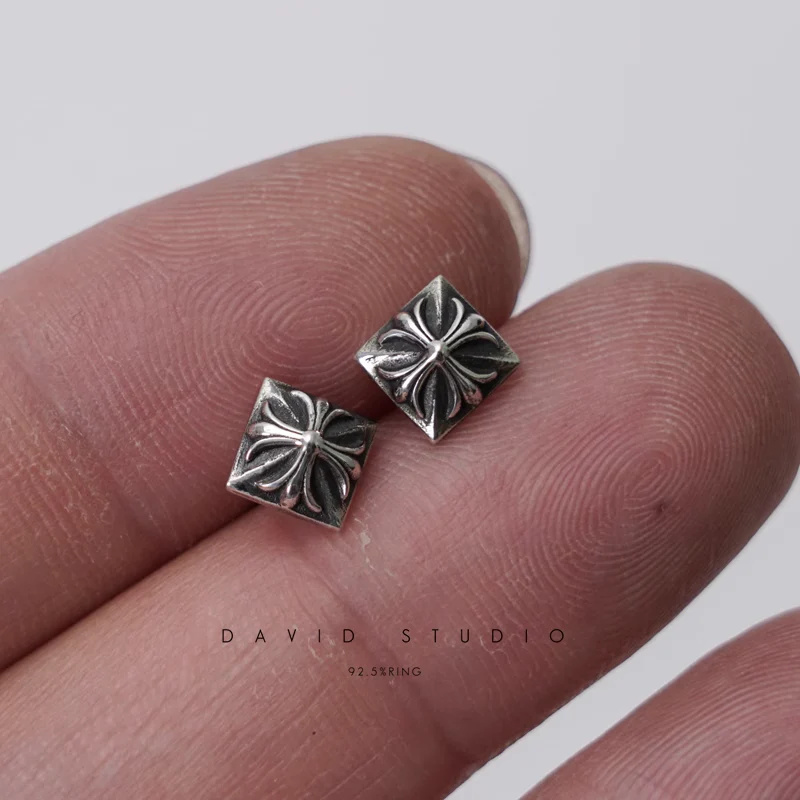 CHROME HEARTS PYRAMID PLUS STUD EARRINGS