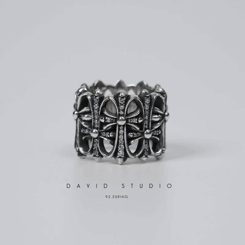 CHROME HEARTS CEMETERY RING WITH DIAMONDS