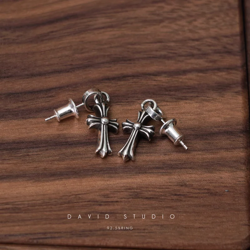 CHROME HEARTS CROSS BABYFAT DROP EARRINGS