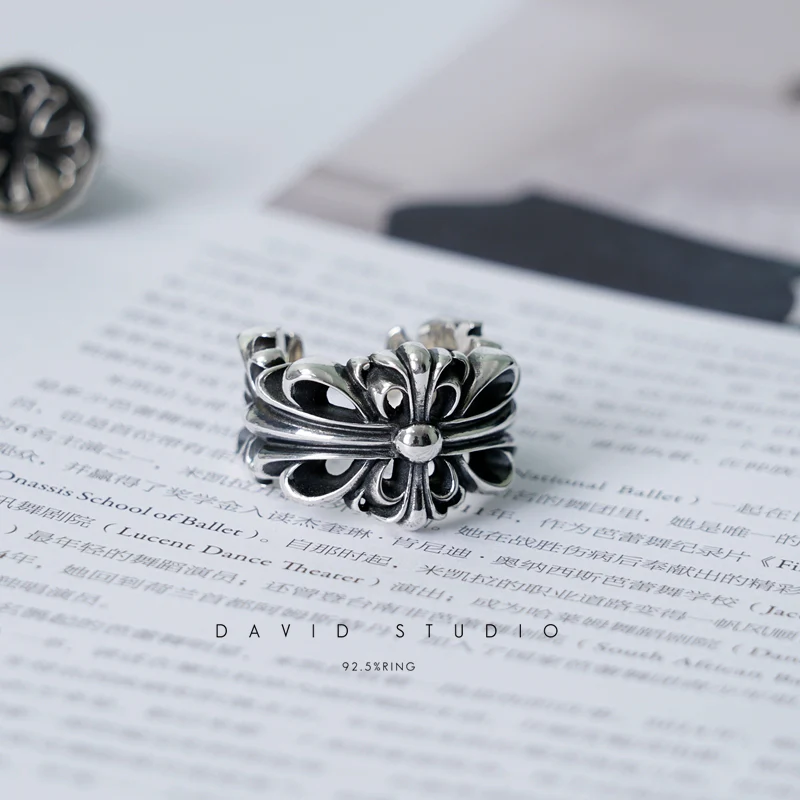 CHROME HEARTS DOUBLE FLORAL RING