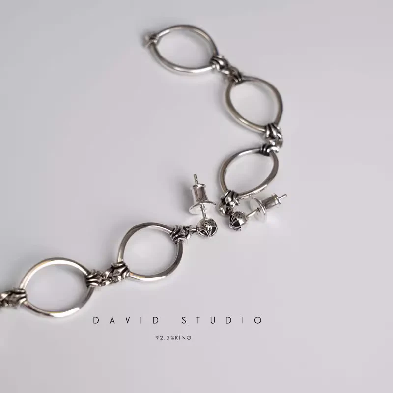 CHROME HEARTS TRIPLE DROP HOOP EARRING