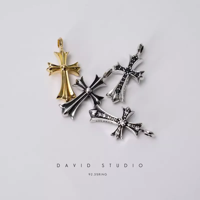 CHROME HEARTS SMALL CROSS CHARM WITH DIAMONDS