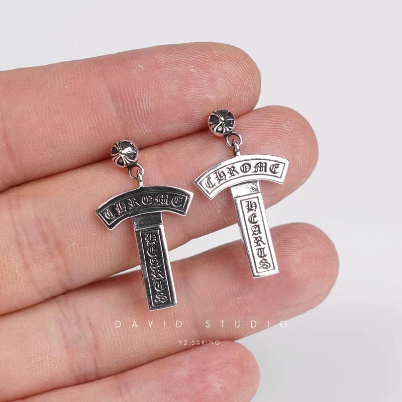 CHROME HEARTS CH LOGO DROP EARRINGS