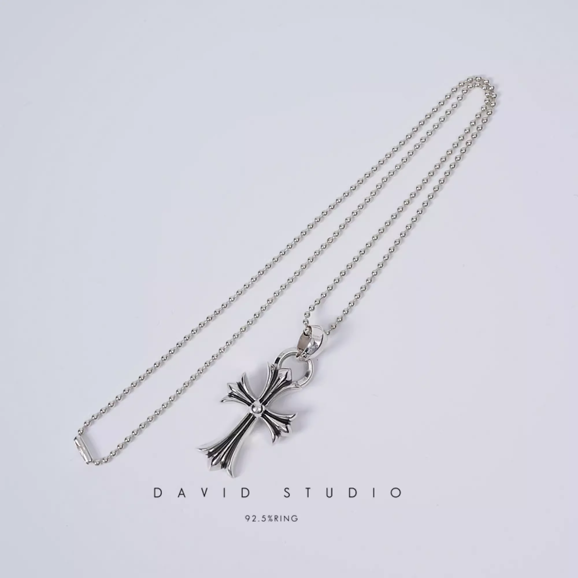 SMALL CROSS PENDANT WITH BAIL – BALL CHAIN