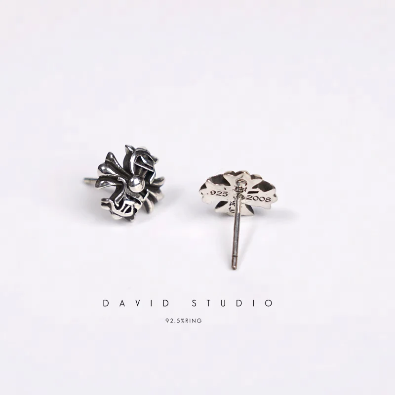 CHROME HEARTS CH LOGO PLUS STUD EARRINGS