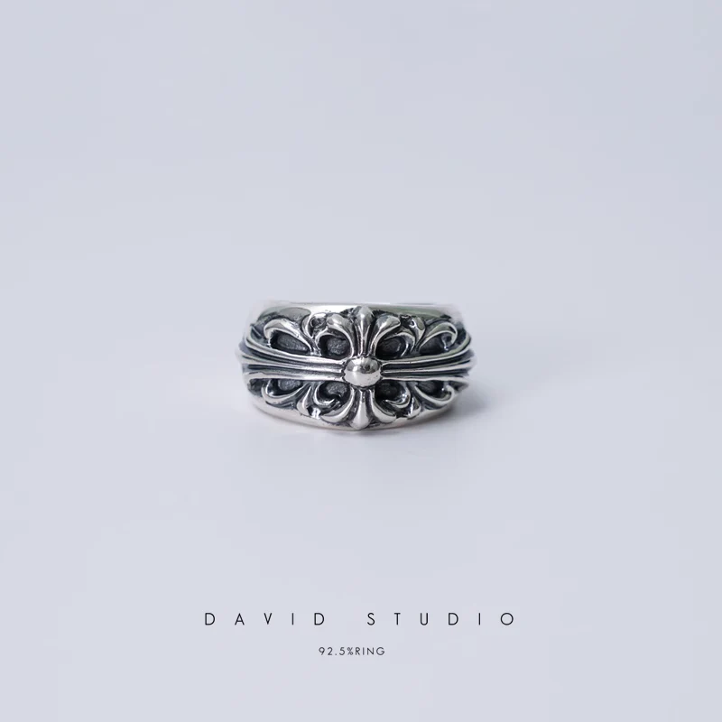 CHROME HEARTS FLORAL CROSS RING
