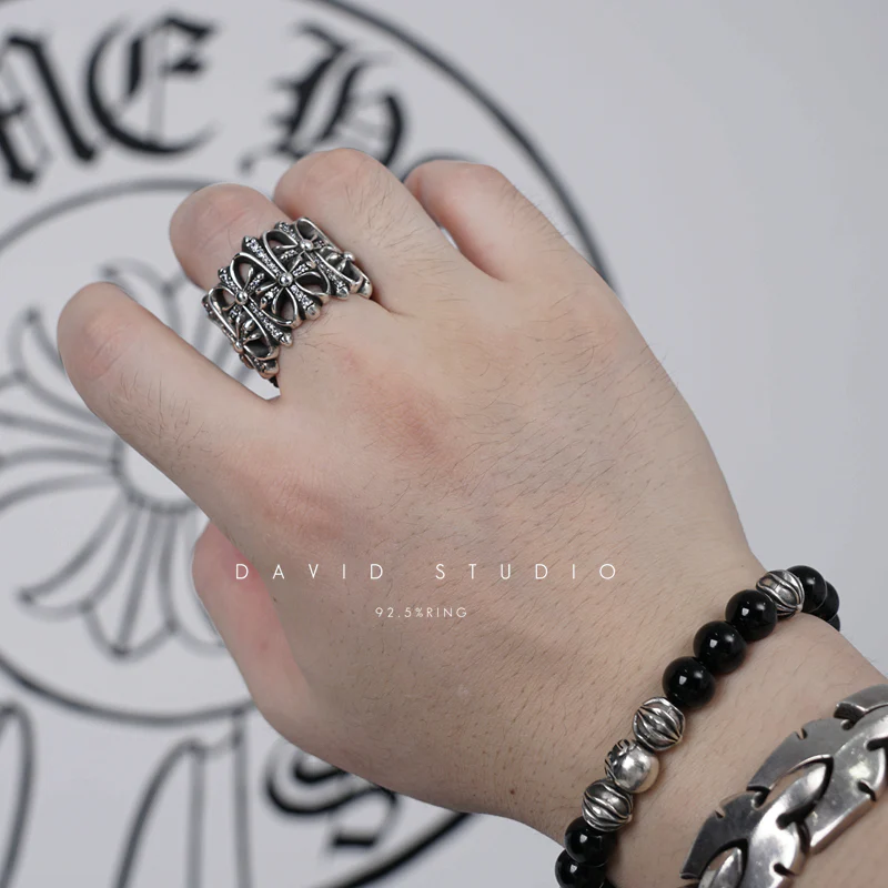 CHROME HEARTS CEMETERY RING WITH DIAMONDS