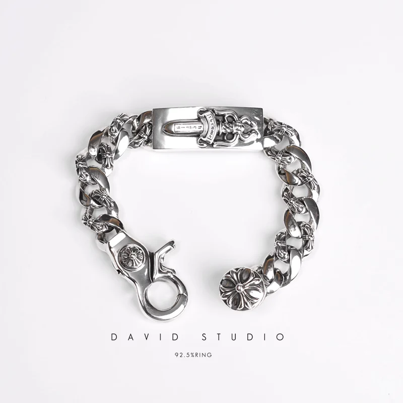 DAGGER ID FANCY LINK CLIP BRACELET