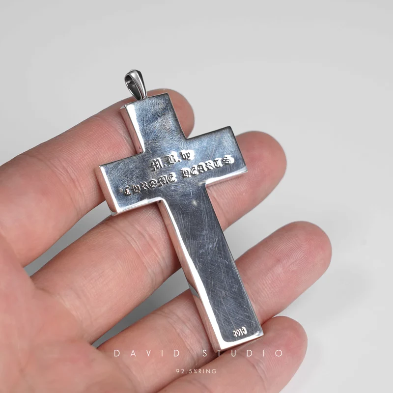 CHROME HEARTS CHESSBOARD CROSS PENDANT