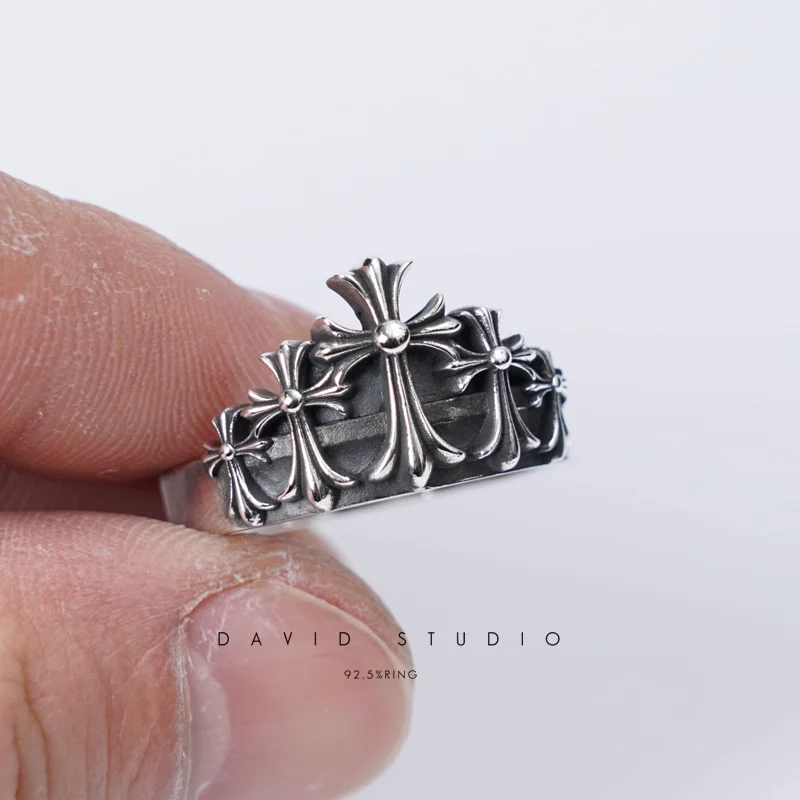 CHROME HEARTS CROSS CROWN RING