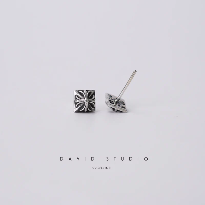 CHROME HEARTS PYRAMID PLUS STUD EARRINGS