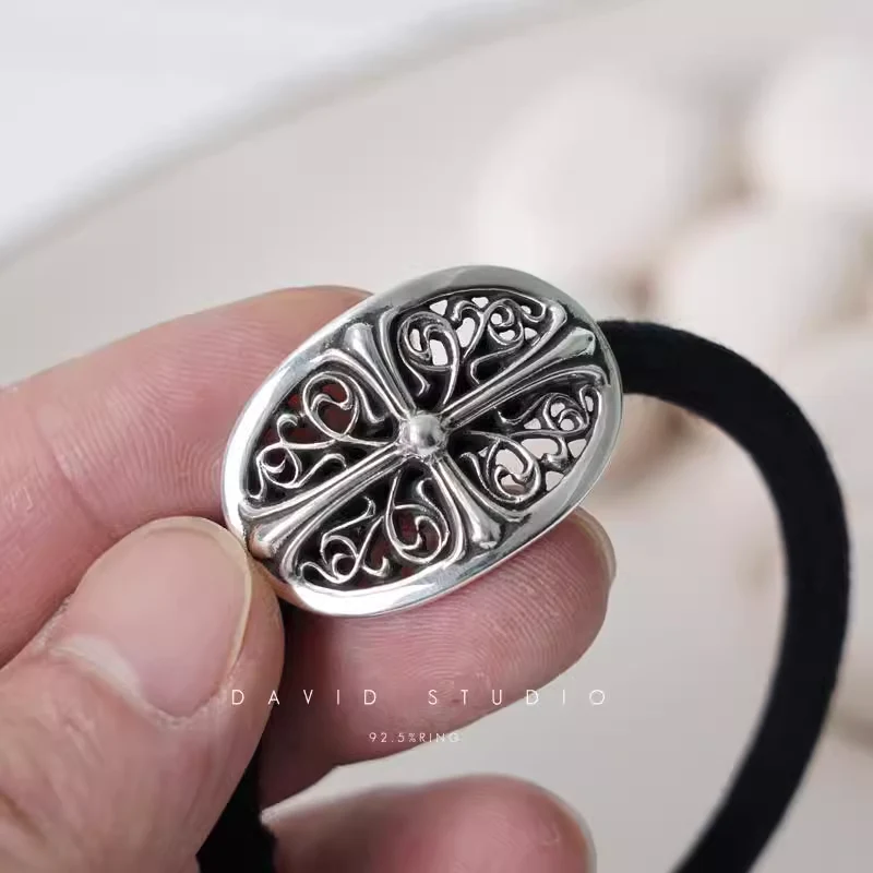 CHROME HEARTS TINY FLORAL HAIR TIE