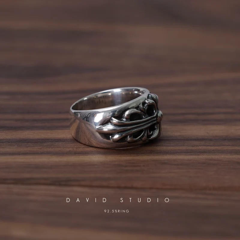 CHROME HEARTS FLORAL CROSS RING