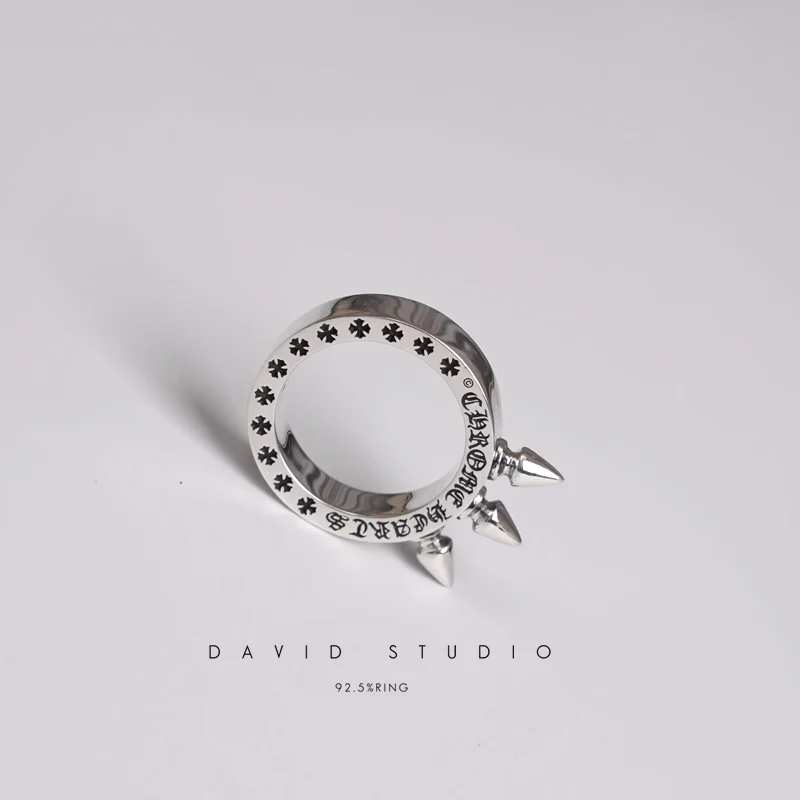 CHROME HEARTS TRIPLE SPIKE RING