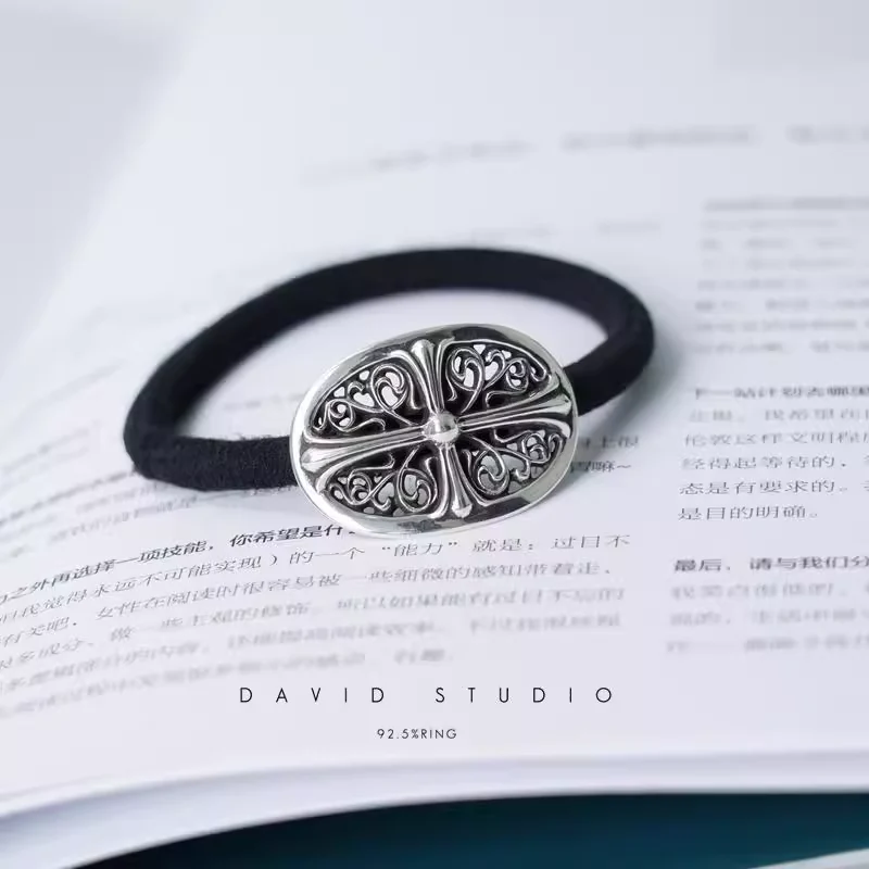 CHROME HEARTS TINY FLORAL HAIR TIE
