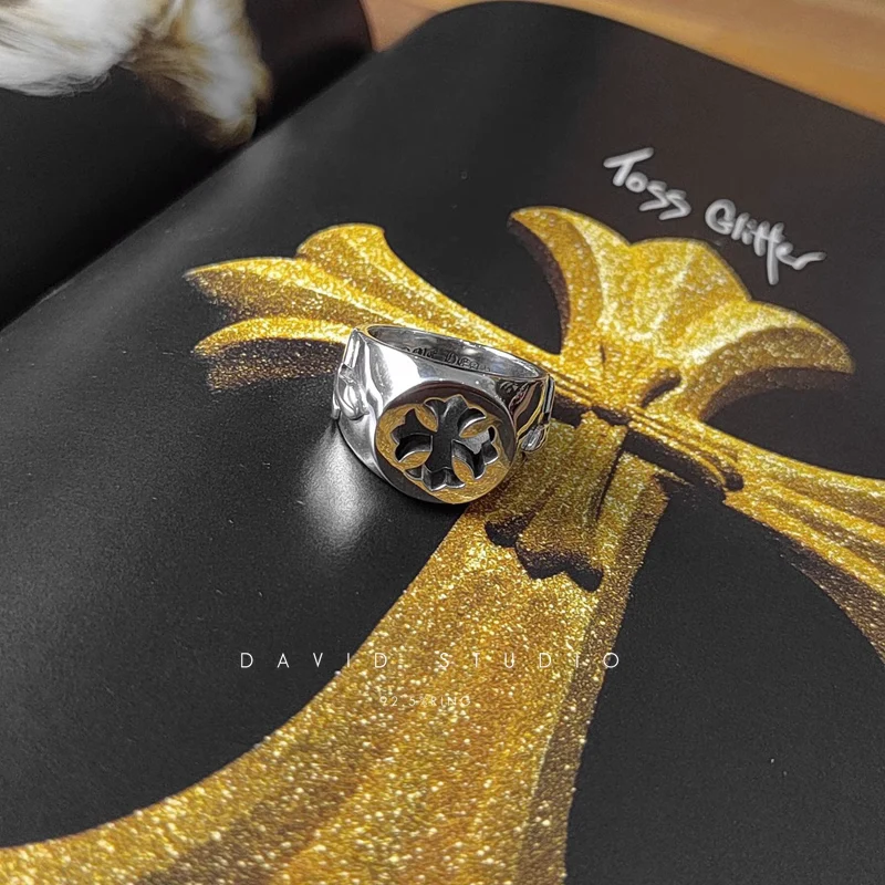 CHROME HEARTS CH PLUS DOUBLE FLEUR TAIL RING