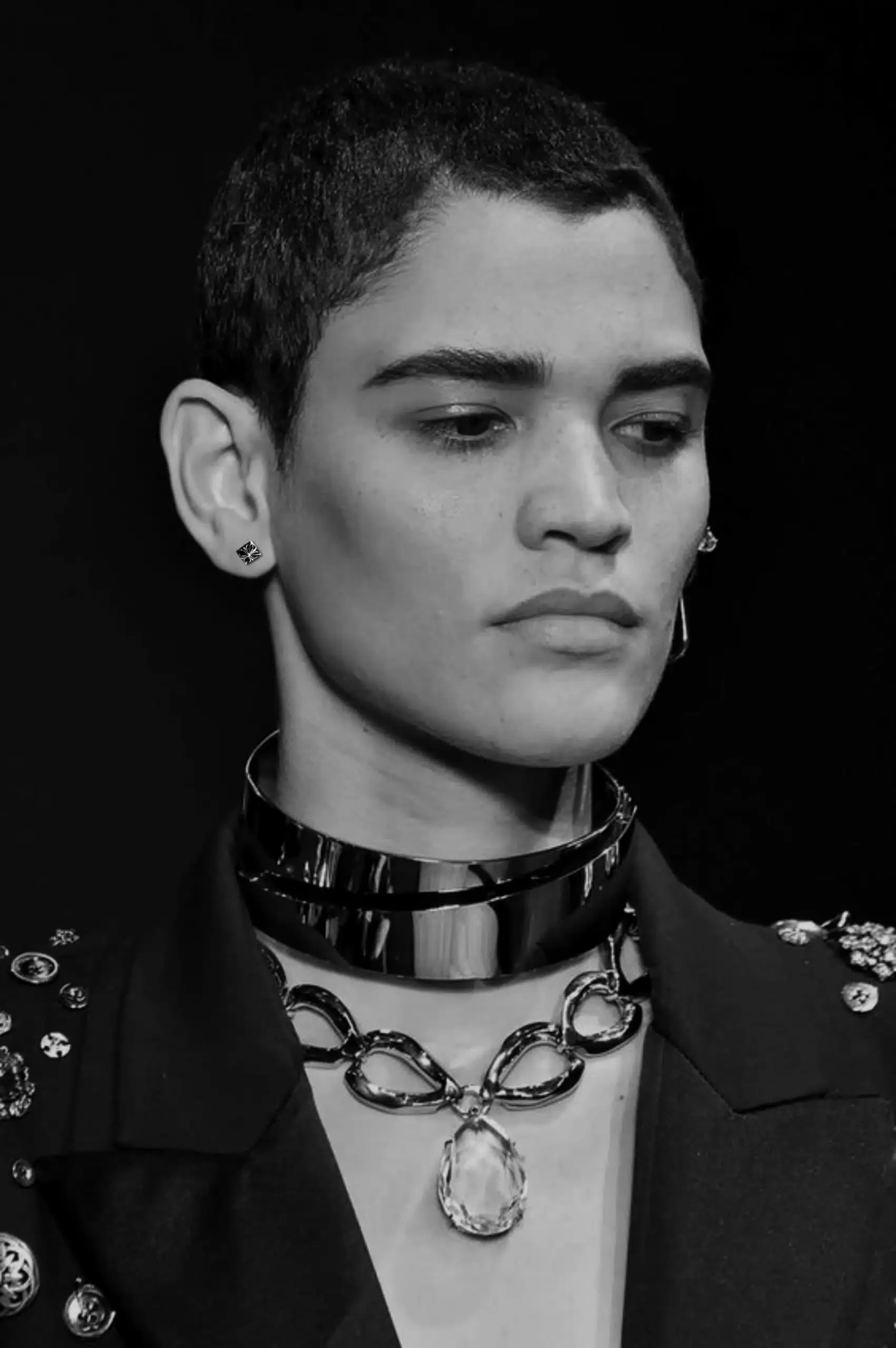 CHROME HEARTS PYRAMID PLUS STUD EARRINGS