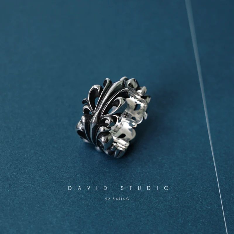 CHROME HEARTS DOUBLE FLORAL RING