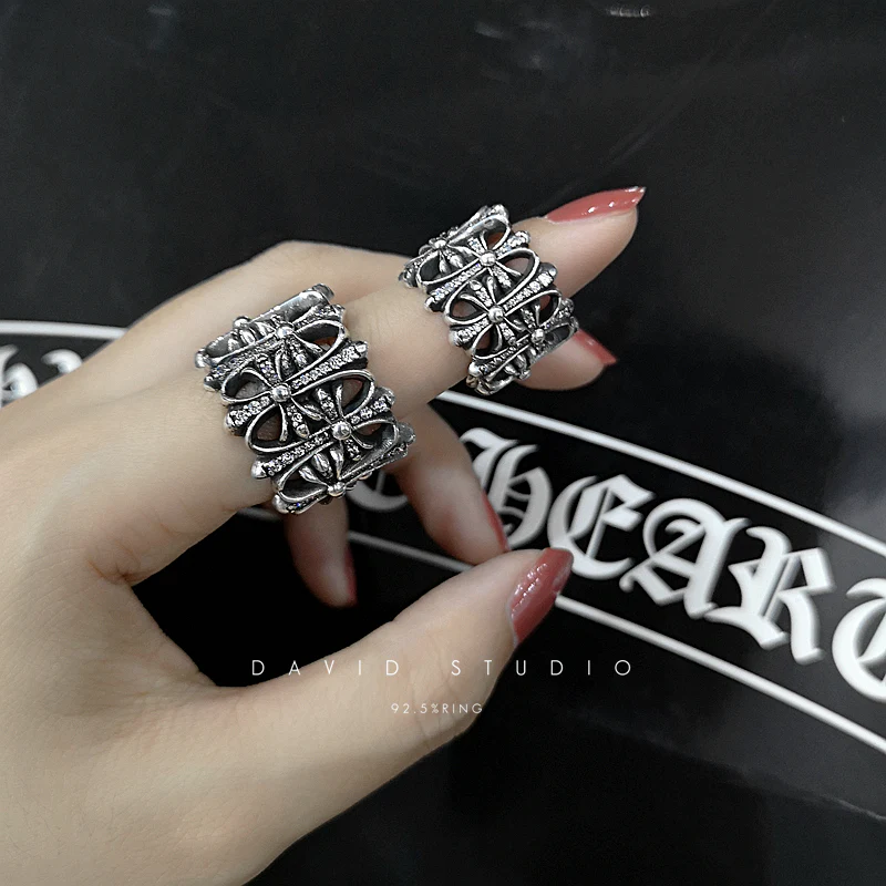 CHROME HEARTS CEMETERY RING WITH DIAMONDS