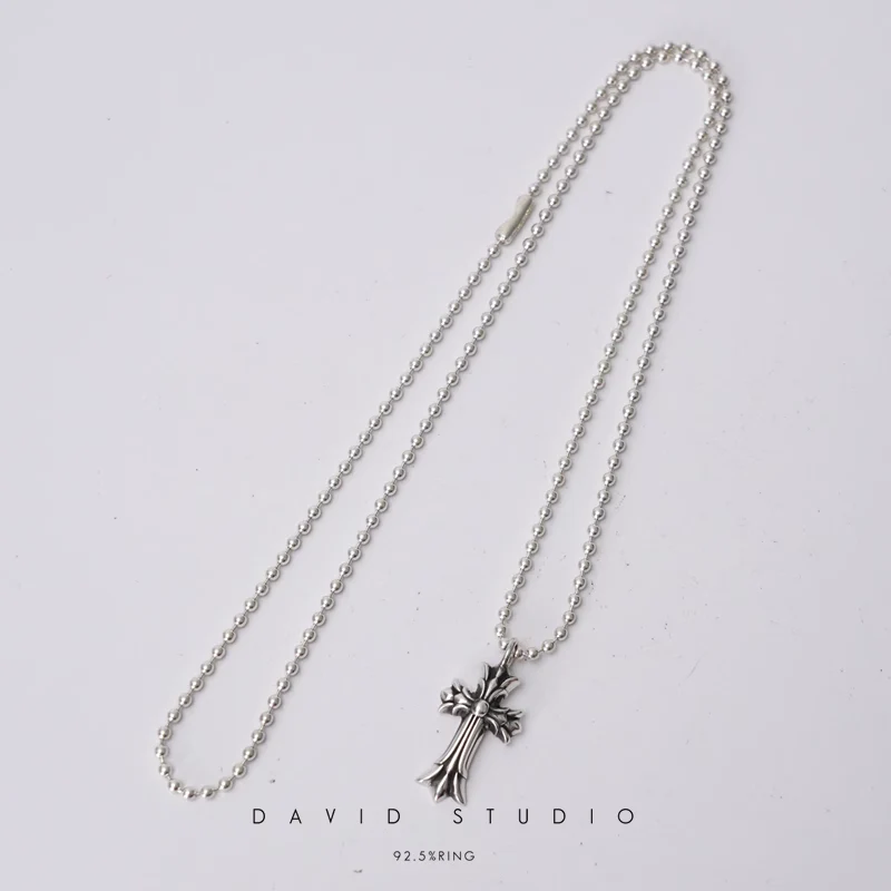 DOUBLE CROSS CHARM – BALL CHAIN