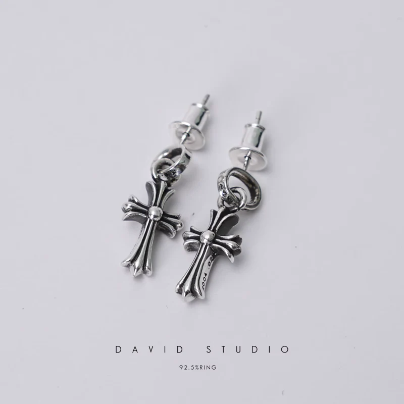 CHROME HEARTS CROSS BABYFAT DROP EARRINGS