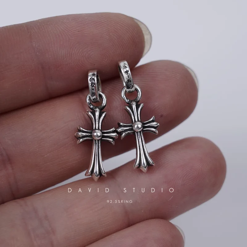 CHROME HEARTS CROSS BABYFAT DROP EARRINGS