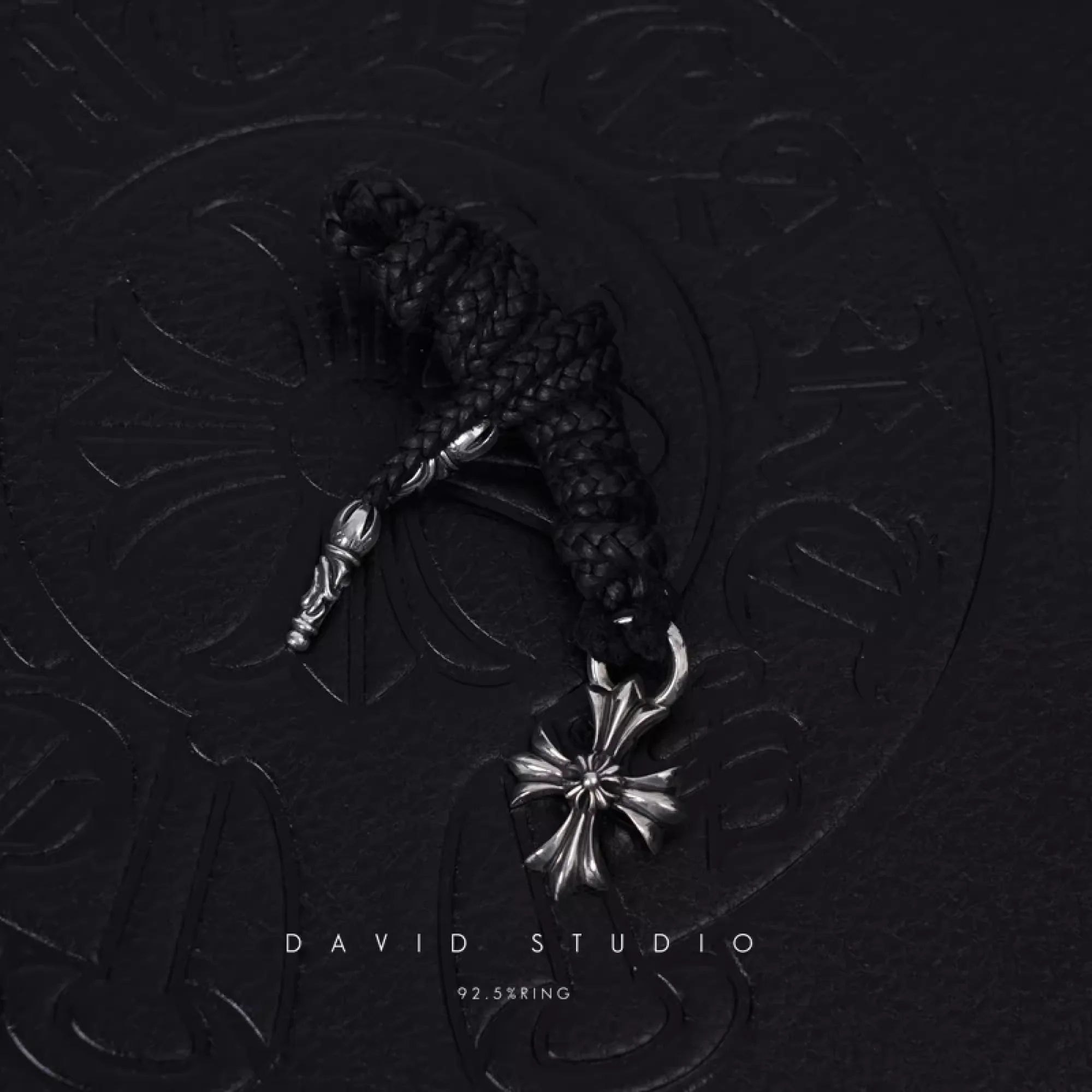 CHROME HEARTS DOUBLE PLUS CHARM – LEATHER BRAID