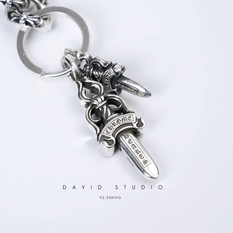 CHROME HEARTS DOUBLE DAGGER KEY RING