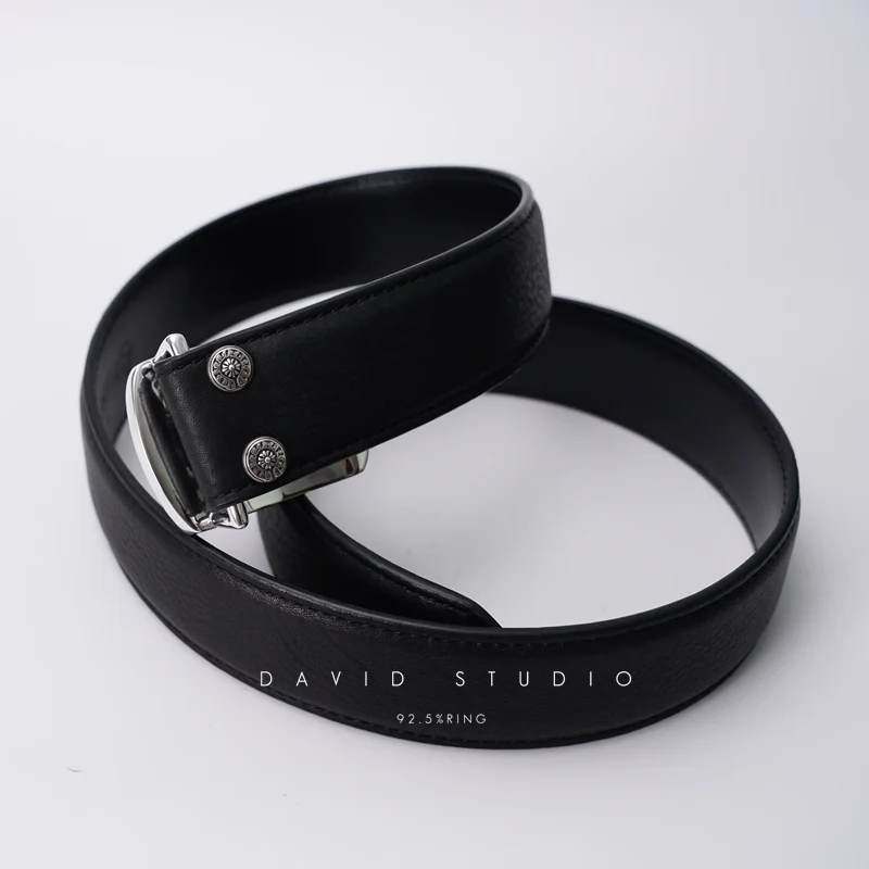 STAR BUCKLE COWHIDE LEATHER BELT