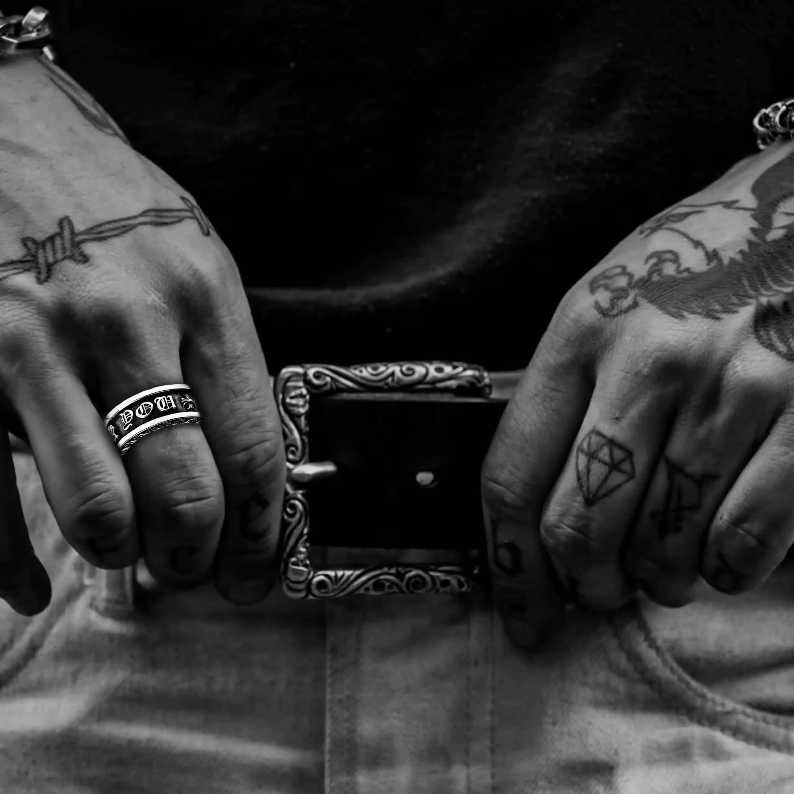 CHROME HEARTS FUCK YOU SPINNER RING