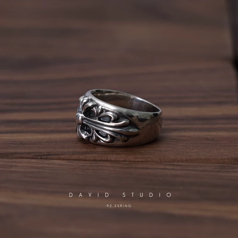 CHROME HEARTS FLORAL CROSS RING