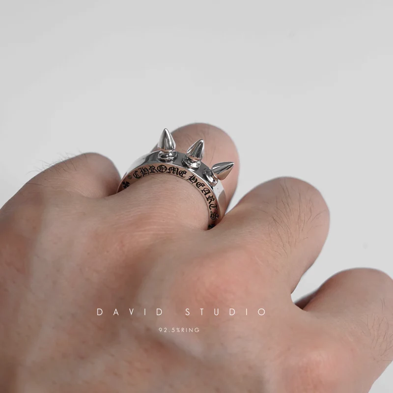 CHROME HEARTS TRIPLE SPIKE RING