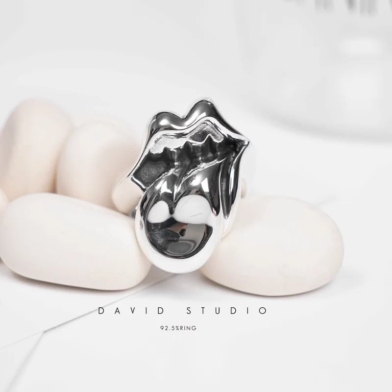 CHROME HEARTS LARGE ROLLING STONES TONGUE RING
