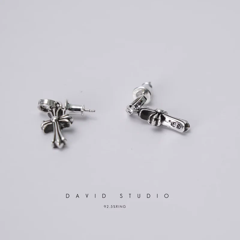 CHROME HEARTS CROSS BABYFAT DROP EARRINGS