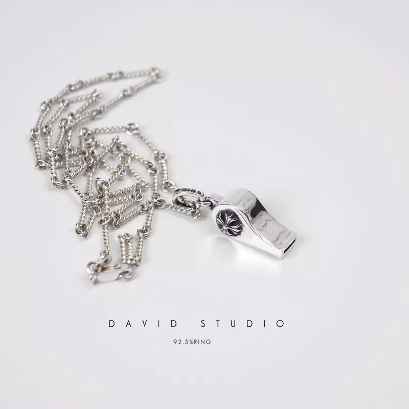 CHROME HEARTS MINI CH PLUS WHISTLE PENDANT – TWIST CHAIN