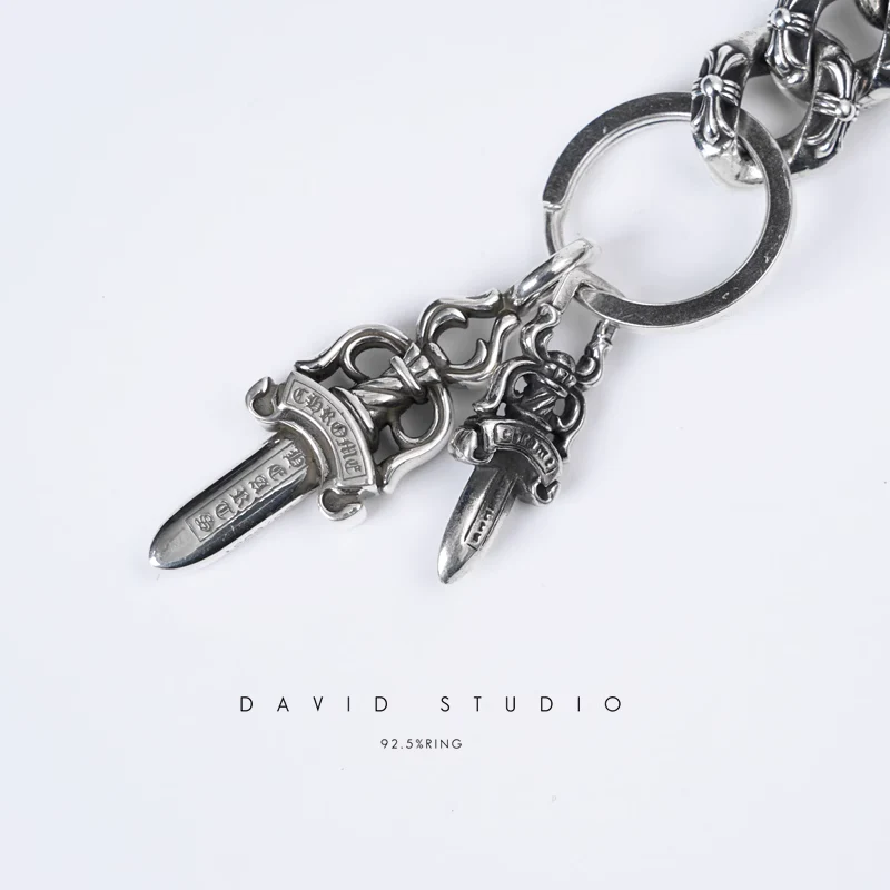 CHROME HEARTS DOUBLE DAGGER KEY RING