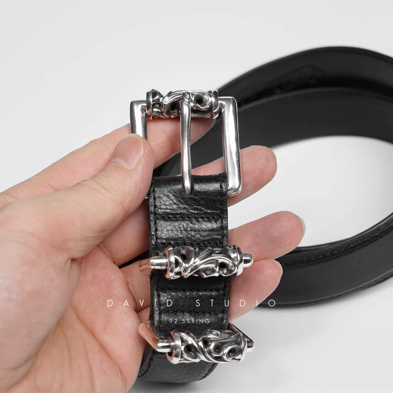 BLT 3PC ROLLER BUCKLE COWHIDE LEATHER BELT
