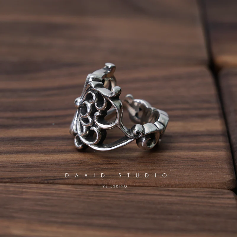 CHROME HEARTS BUTTERFLY FLORAL CROSS RING