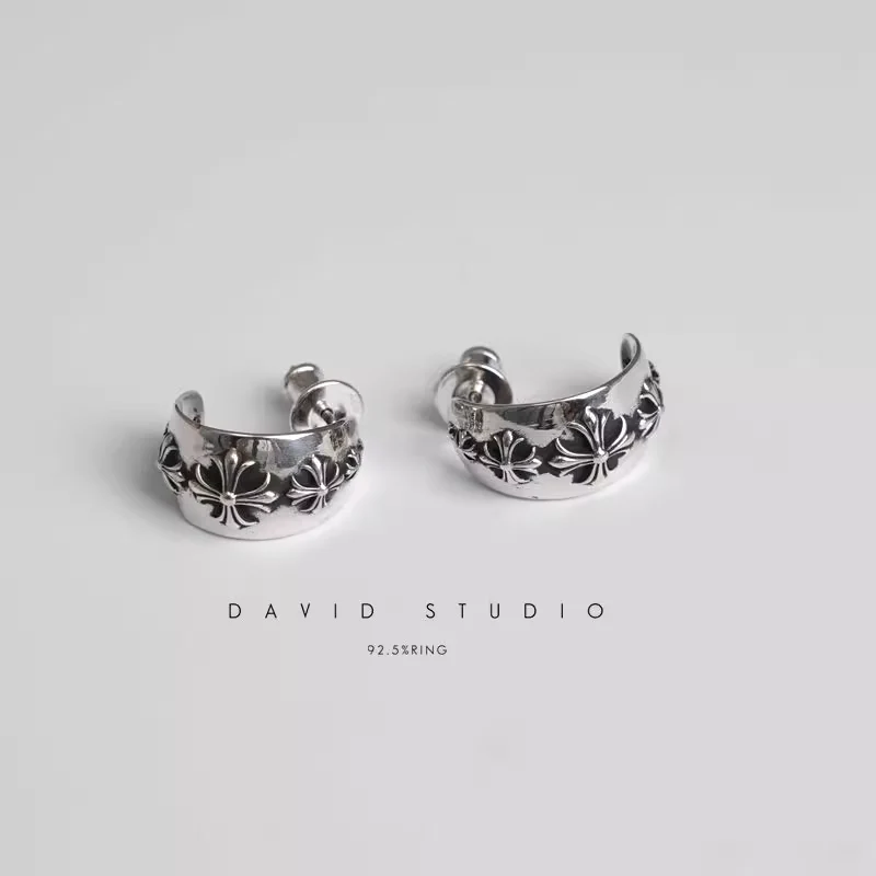 CHROME HEARTS CH PLUS WIDE HOOP EARRING SMALL