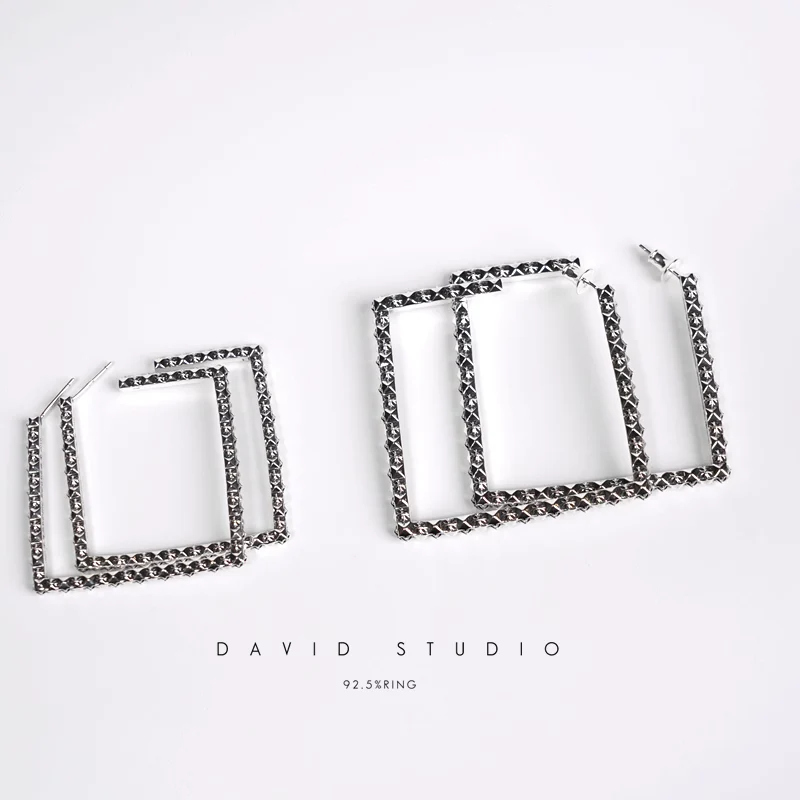 CHROME HEARTS CH PLUS SQUARE HOOP EARRINGS
