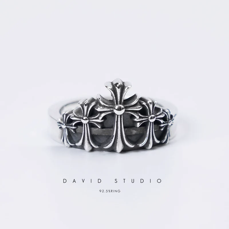 CHROME HEARTS CROSS CROWN RING