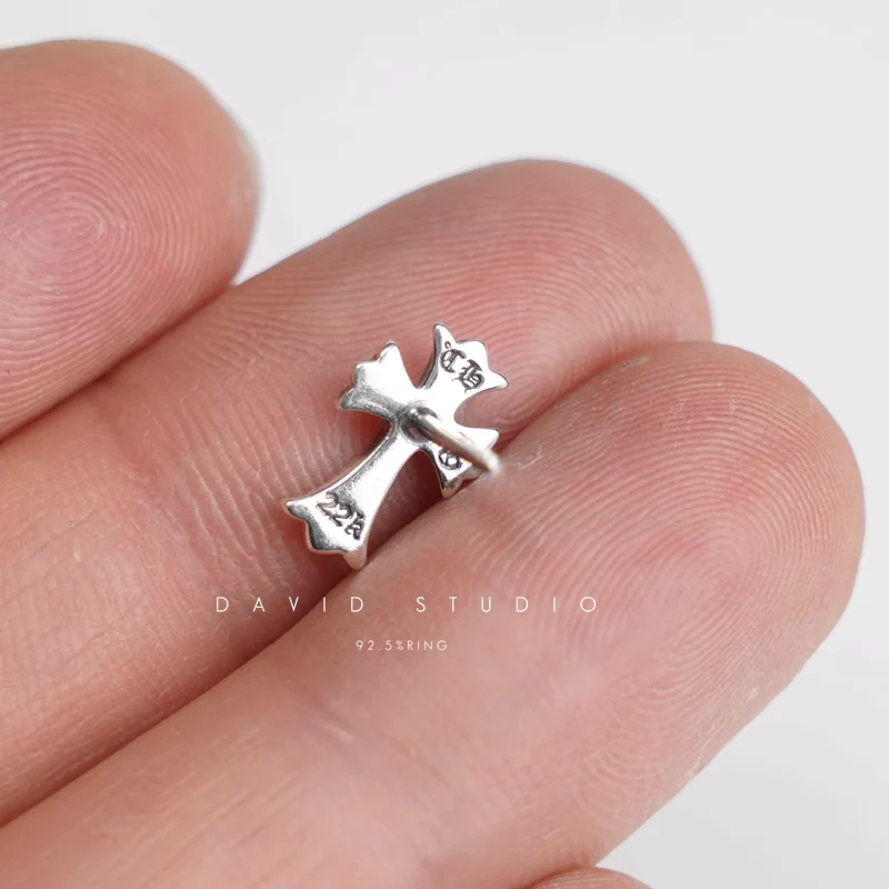 CHROME HEARTS CH CROSS BABY FAT STUD PIERCE WITH PAVE DIAMOND