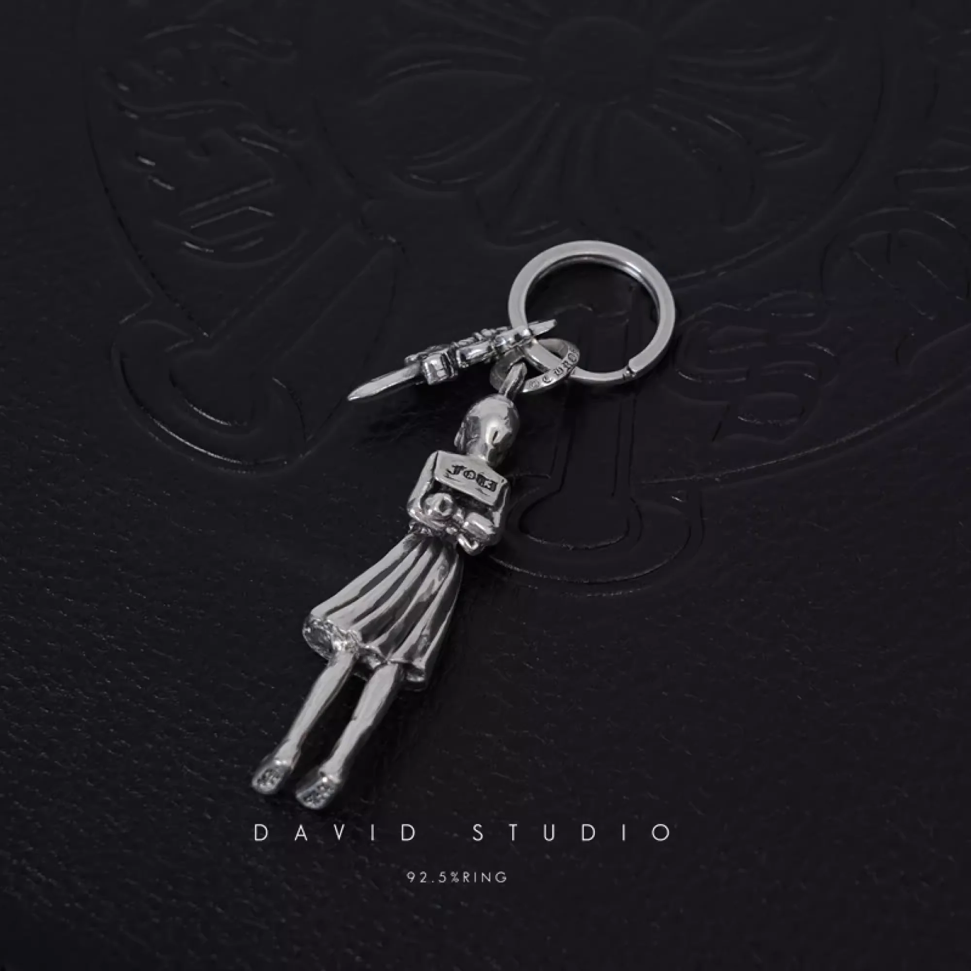 CHROME HEARTS FOTI SKIPPY AND DAGGER KEY RING