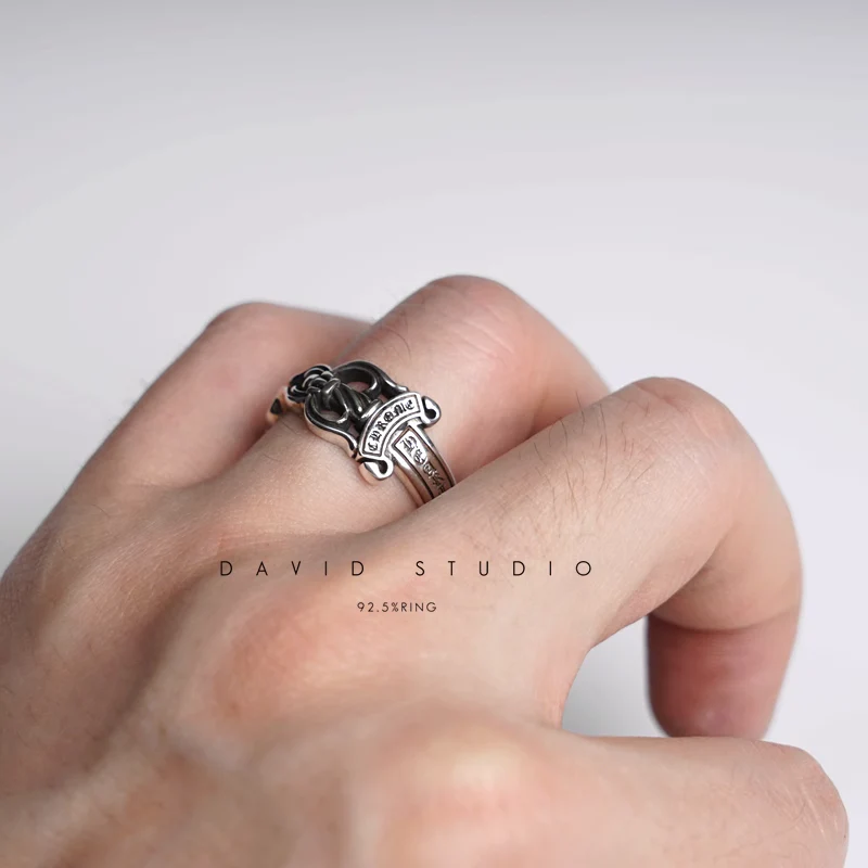 CHROME HEARTS DOUBLE DAGGER RING