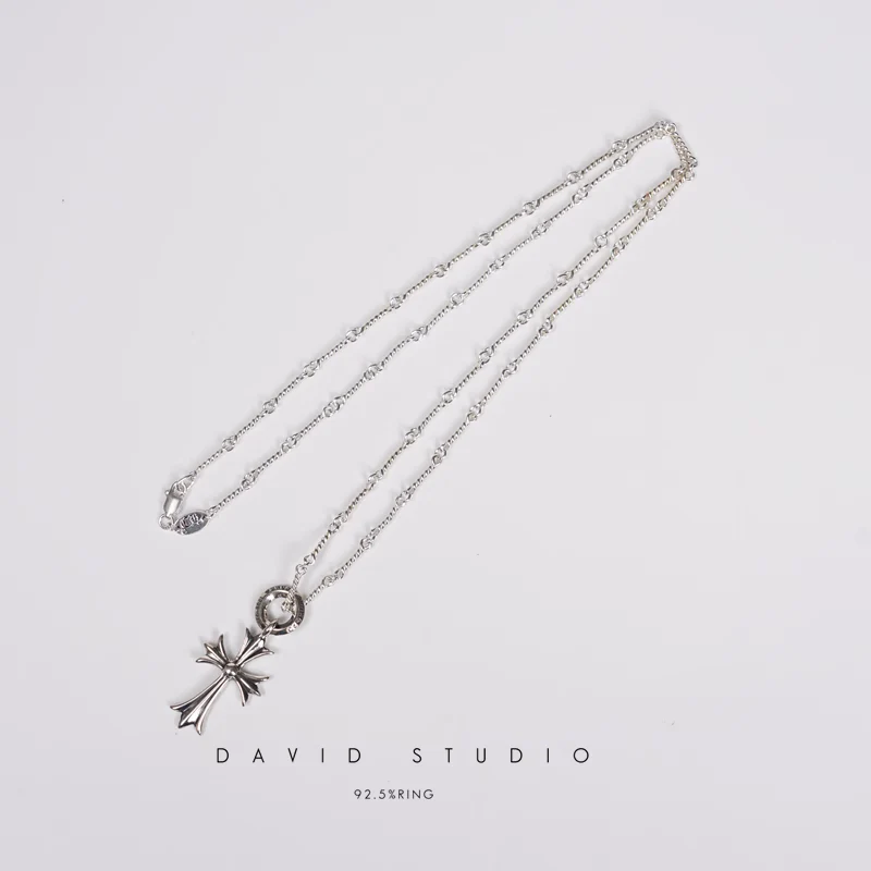 SMALL CROSS CHARM WITH BAIL – TWIST CHAIN