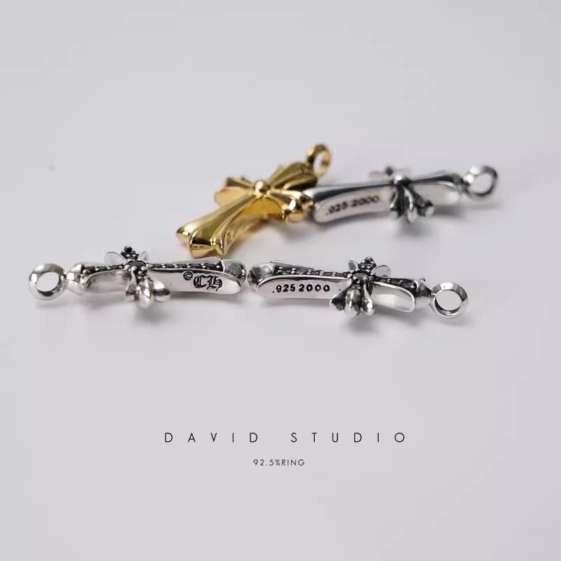 CHROME HEARTS SMALL CROSS CHARM WITH DIAMONDS